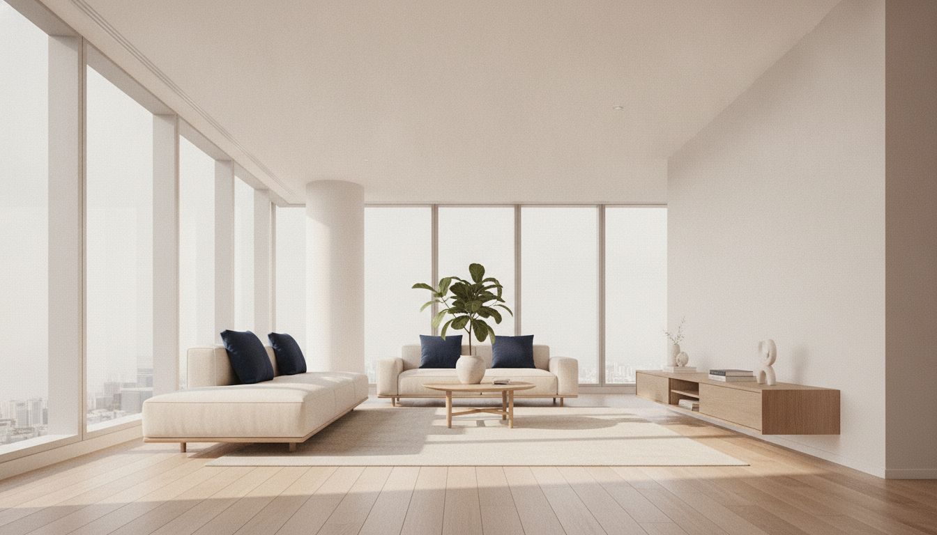 Interior living room of a modern Lentor condominium